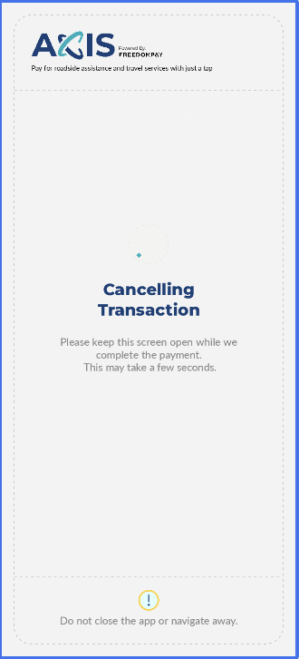 FPConnector void transaction in progress screen