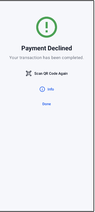 FPConnector payment failed result screen